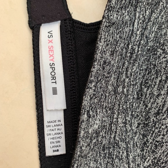 VS X Sexy Sport Black Marled Sports Bra - sz 34B - Picture 5 of 5